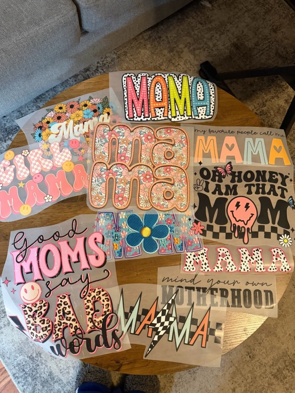 40 Assorted Mama and other random DTF/screen print transfers